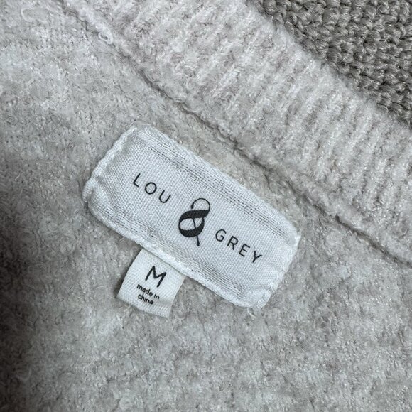 Lou & Grey Sweater Beige Short Sleeve Pullover Women’s Size Medium - Picture 4 of 11